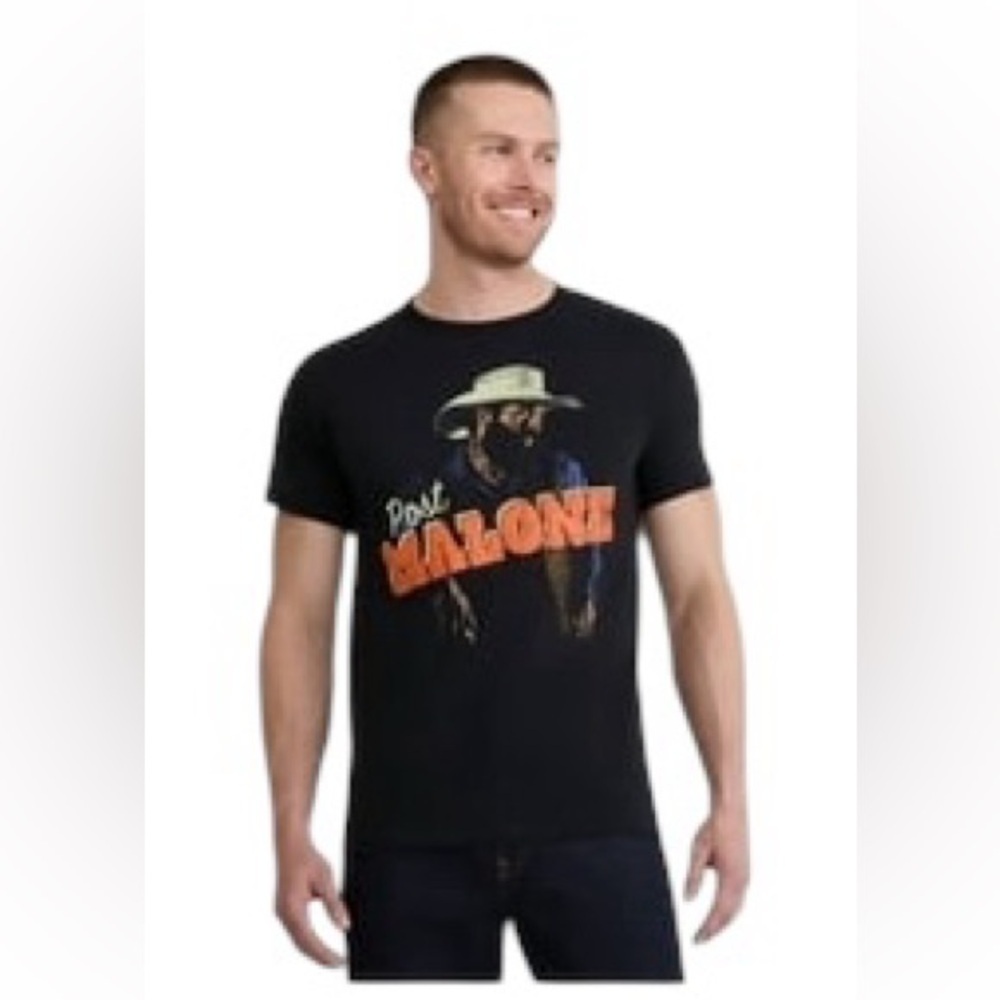 Post Malone Cowboy F1 Trillion Album Graphic Black T-Shirt Big & Tall Tee